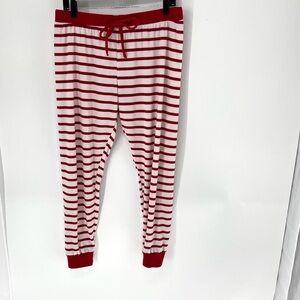 Bearpaw jogger striped lounge pants velour women’s large